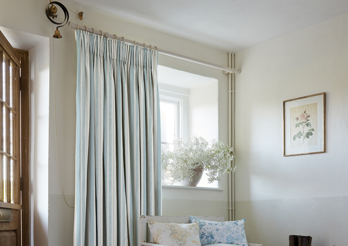 Shabby Chic by Rachel Ashwell Watercolour Stripe, Pale Blue - Made to Measure Curtains - Image 5